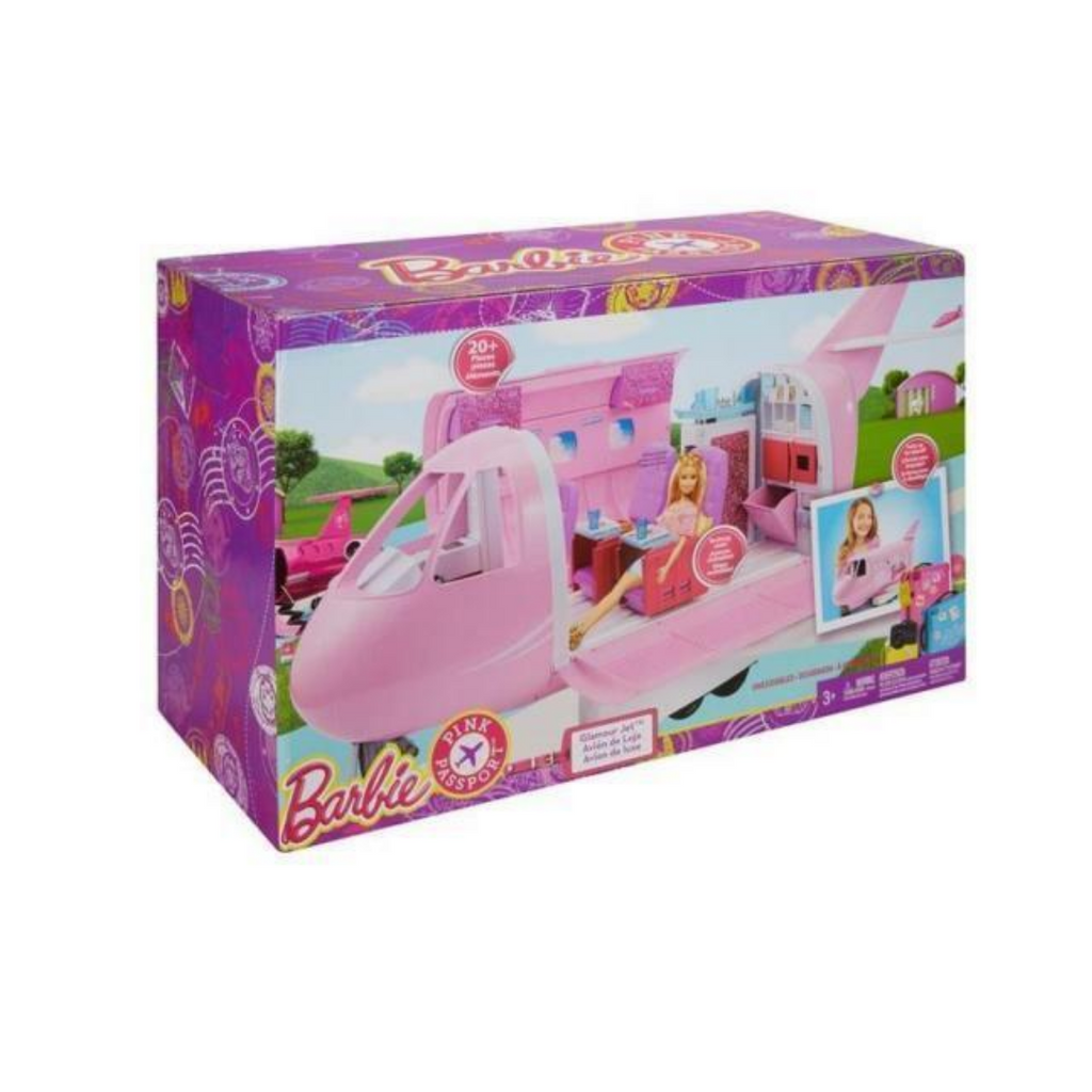 Barbie Pink Passport Glamour Jet Doll Play Set