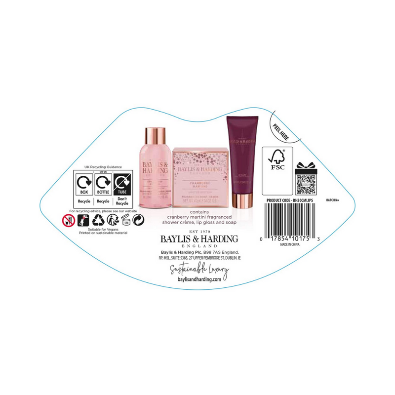 Baylis & Harding: Cranberry Martini Lip Tin (Giftset)